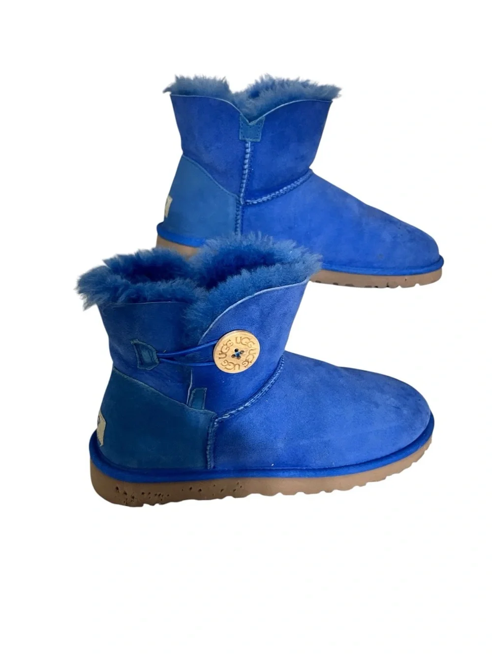 UGG Blue Suede Shearling Ankle Boots sz 9